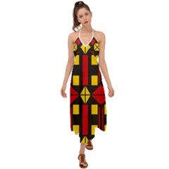 Abstract Pattern Geometric Backgrounds   Halter Tie Back Dress  by Eskimos