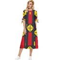 Abstract pattern geometric backgrounds   Bow Sleeve Chiffon Midi Dress View1