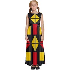 Abstract Pattern Geometric Backgrounds   Kids  Satin Sleeveless Maxi Dress