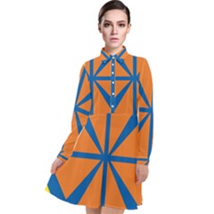 Abstract Pattern Geometric Backgrounds   Long Sleeve Chiffon Shirt Dress by Eskimos