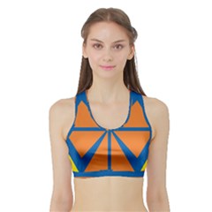 Abstract Pattern Geometric Backgrounds   Sports Bra With Border by Eskimos