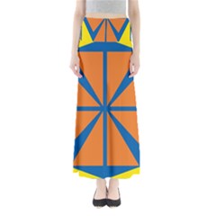 Abstract Pattern Geometric Backgrounds   Full Length Maxi Skirt by Eskimos