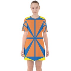 Abstract Pattern Geometric Backgrounds   Sixties Short Sleeve Mini Dress by Eskimos