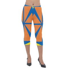 Abstract Pattern Geometric Backgrounds   Lightweight Velour Capri Leggings  by Eskimos