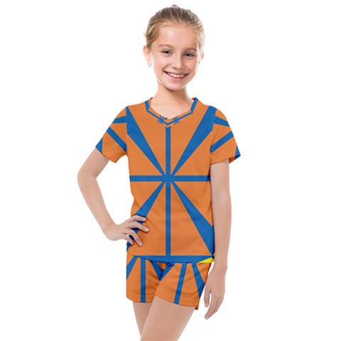 Abstract Pattern Geometric Backgrounds   Kids  Mesh Tee And Shorts Set by Eskimos