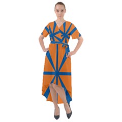 Abstract Pattern Geometric Backgrounds   Front Wrap High Low Dress by Eskimos