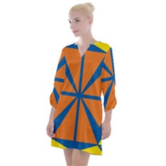 Abstract Pattern Geometric Backgrounds   Open Neck Shift Dress by Eskimos