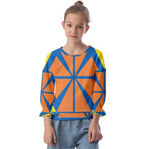 Abstract Pattern Geometric Backgrounds   Kids  Cuff Sleeve Top by Eskimos