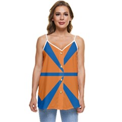 Abstract Pattern Geometric Backgrounds   Casual Spaghetti Strap Chiffon Top by Eskimos