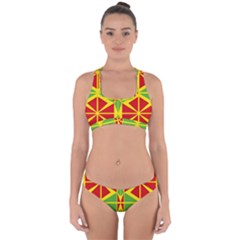 Abstract Pattern Geometric Backgrounds   Cross Back Hipster Bikini Set by Eskimos