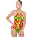 Abstract pattern geometric backgrounds   High Neck One Piece Swimsuit View1