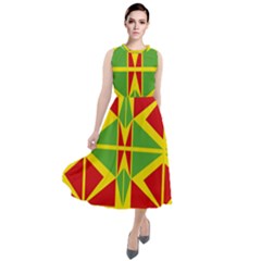 Abstract Pattern Geometric Backgrounds   Round Neck Boho Dress by Eskimos