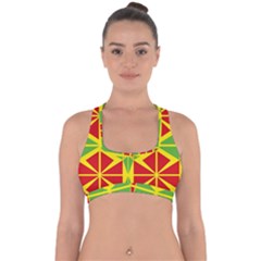 Abstract Pattern Geometric Backgrounds   Cross Back Hipster Bikini Top  by Eskimos