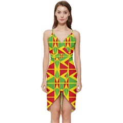 Abstract Pattern Geometric Backgrounds   Wrap Frill Dress by Eskimos