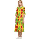 Abstract pattern geometric backgrounds   Bow Sleeve Chiffon Midi Dress View2