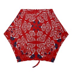 Floral Folk Damask Pattern Fantasy Flowers  Mini Folding Umbrellas by Eskimos