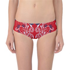 Floral Folk Damask Pattern Fantasy Flowers  Classic Bikini Bottoms by Eskimos