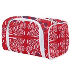 Floral Folk Damask Pattern Fantasy Flowers  Toiletries Pouch by Eskimos