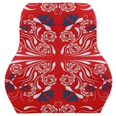 Floral Folk Damask Pattern Fantasy Flowers  Car Seat Back Cushion  by Eskimos