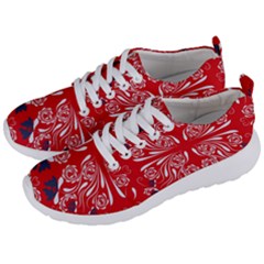 Floral Folk Damask Pattern Fantasy Flowers  Men s Lightweight Sports Shoes by Eskimos