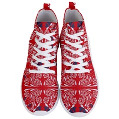 Floral Folk Damask Pattern Fantasy Flowers  Men s Lightweight High Top Sneakers by Eskimos