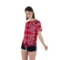 Floral folk damask pattern Fantasy flowers  Asymmetrical Short Sleeve Sports Tee View2