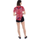 Floral folk damask pattern Fantasy flowers  Asymmetrical Short Sleeve Sports Tee View4