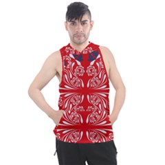 Floral Folk Damask Pattern Fantasy Flowers  Men s Sleeveless Hoodie by Eskimos