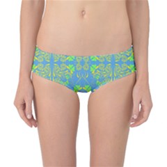 Floral Folk Damask Pattern Fantasy Flowers  Classic Bikini Bottoms by Eskimos