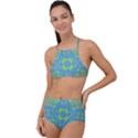 Floral folk damask pattern Fantasy flowers  High Waist Tankini Set View1