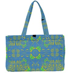 Floral Folk Damask Pattern Fantasy Flowers  Canvas Work Bag by Eskimos