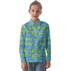 Floral Folk Damask Pattern Fantasy Flowers  Kids  Long Sleeve Shirt by Eskimos