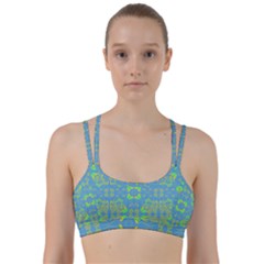 Floral Folk Damask Pattern Fantasy Flowers  Line Them Up Sports Bra by Eskimos