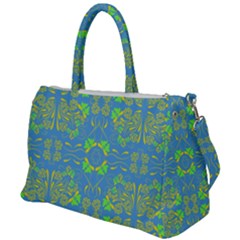 Floral Folk Damask Pattern Fantasy Flowers  Duffel Travel Bag by Eskimos