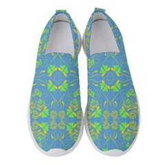 Floral Folk Damask Pattern Fantasy Flowers  Women s Slip On Sneakers by Eskimos