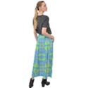 Floral folk damask pattern Fantasy flowers  Velour Split Maxi Skirt View2