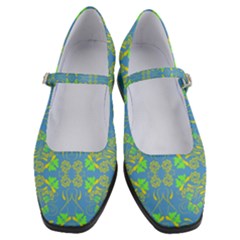 Floral Folk Damask Pattern Fantasy Flowers  Women s Mary Jane Shoes by Eskimos