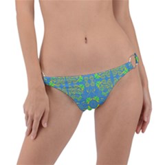 Floral Folk Damask Pattern Fantasy Flowers  Ring Detail Bikini Bottom by Eskimos