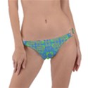 Floral folk damask pattern Fantasy flowers  Ring Detail Bikini Bottom View1