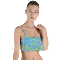 Floral Folk Damask Pattern Fantasy Flowers  Layered Top Bikini Top  by Eskimos