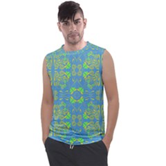 Floral Folk Damask Pattern Fantasy Flowers  Men s Regular Tank Top by Eskimos