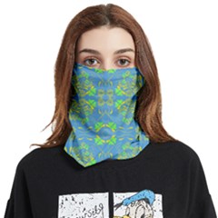 Floral Folk Damask Pattern Fantasy Flowers  Face Covering Bandana (two Sides) by Eskimos