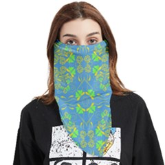 Floral Folk Damask Pattern Fantasy Flowers  Face Covering Bandana (triangle) by Eskimos