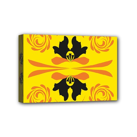 Floral Folk Damask Pattern Fantasy Flowers  Mini Canvas 6  X 4  (stretched) by Eskimos