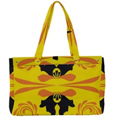 Floral Folk Damask Pattern Fantasy Flowers  Canvas Work Bag by Eskimos