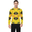 Floral folk damask pattern Fantasy flowers  Men s Long Sleeve Rash Guard View1