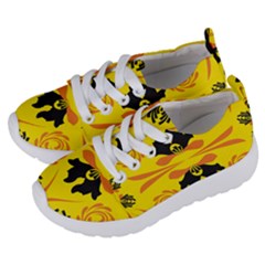 Floral Folk Damask Pattern Fantasy Flowers  Kids  Lightweight Sports Shoes by Eskimos