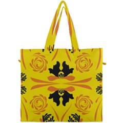 Floral Folk Damask Pattern Fantasy Flowers  Canvas Travel Bag by Eskimos