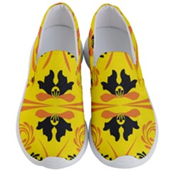 Floral Folk Damask Pattern Fantasy Flowers  Men s Lightweight Slip Ons by Eskimos