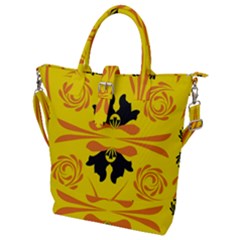 Floral Folk Damask Pattern Fantasy Flowers  Buckle Top Tote Bag by Eskimos